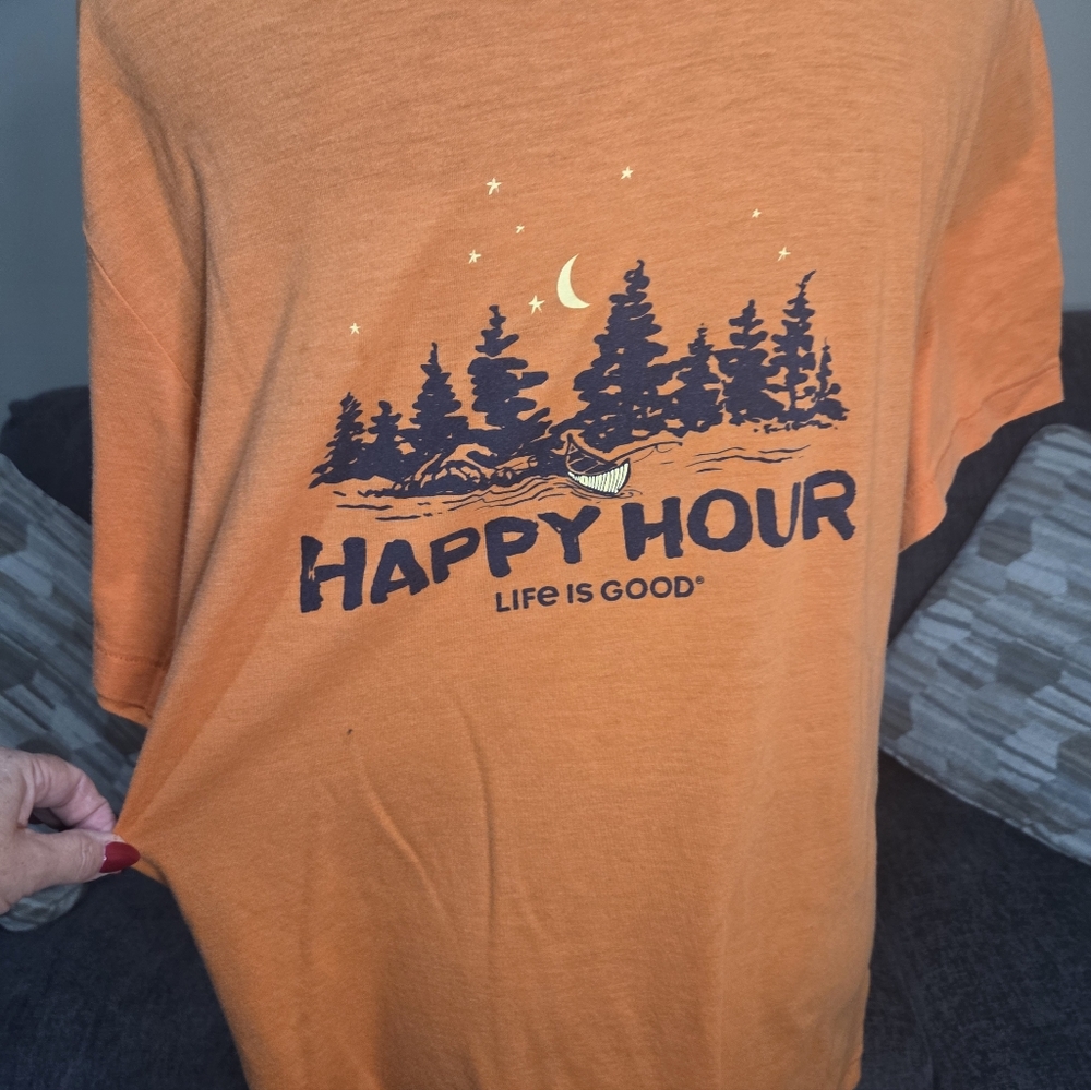 Life Is Good Orange Happy Hour Tee